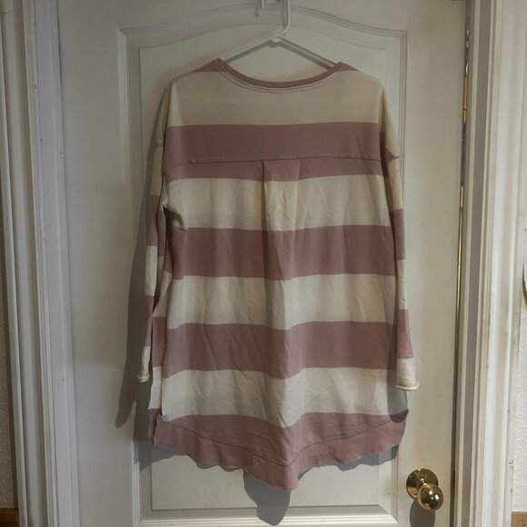 Z Supply Cream & Mauve Striped Lightweight Sweater – Size Small - Picture 3 of 3